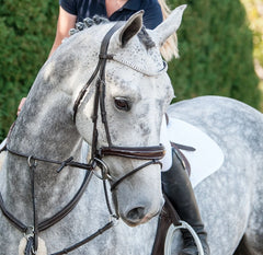 Lumiere 'Amie' Rolled Leather Bridle (Hanoverian) (Includes Reins)