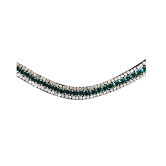 Lumiere Emerald Crystal Browband -  Black Leather