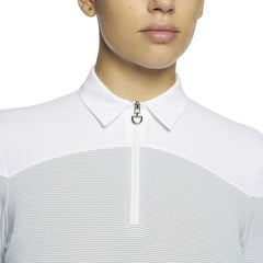 CT Horizontal Pin Stripe L/S Jersey Training Polo Light Grey Line