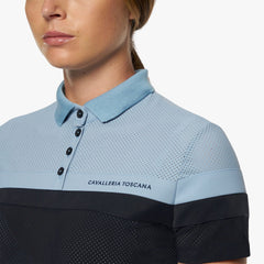 CT Perforated Jersey S/S Training Polo Light Blue/Navy