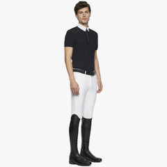 Men's R-Evo Epaulet S/S Zip Competition Polo Black