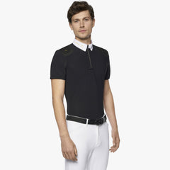 Men's R-Evo Epaulet S/S Zip Competition Polo Black