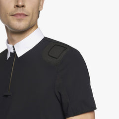 Men's R-Evo Epaulet S/S Zip Competition Polo Black