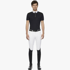 Men's R-Evo Epaulet S/S Zip Competition Polo Black