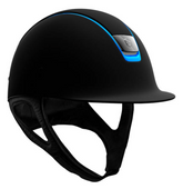 Samshield Black Shadowmatt Metallic Electric Blue Trim and Chrome Black Blazon