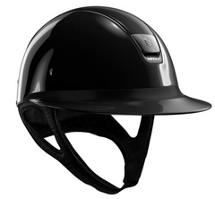 Black Miss Shadowglossy Black Leather Frontal Band Black Shadowglossy Top Chrome Black Trim w/ 5 Swarovski Crystals