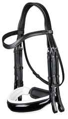 Dy'on Working Collection Patent Large Crank Noseband With White Padding Double Bridle