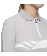 CT Girls Racing Stripe Print L/S Jersey Training Light Grey