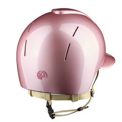KEP Italia Smart Nova Pink with Pink Glitter Star, polo visor, cream chin strap – back