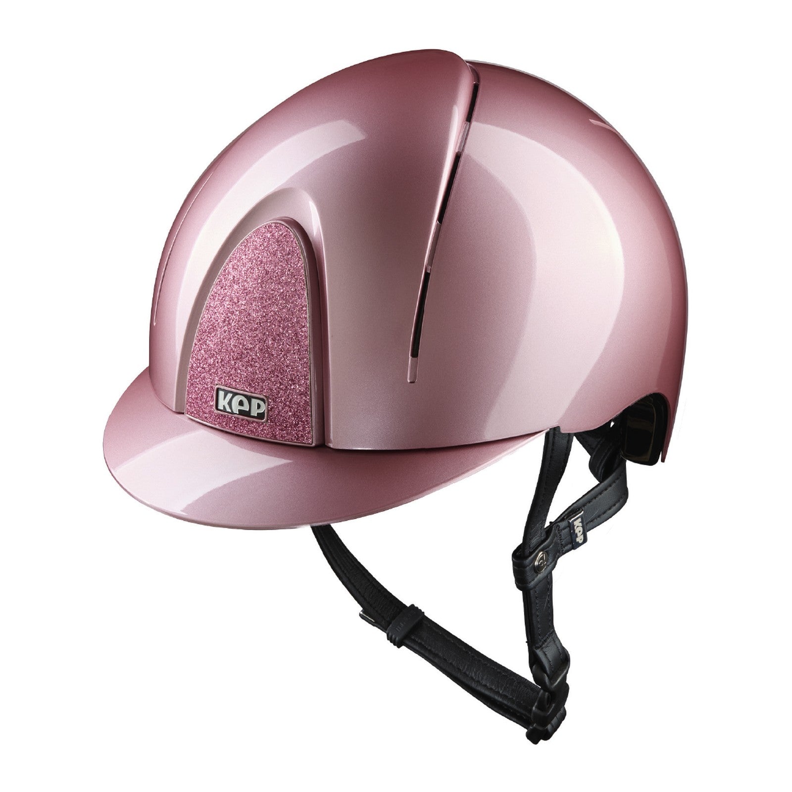 KEP Italia Smart Nova Pink with Pink Glitter Star, standard visor, black chin strap