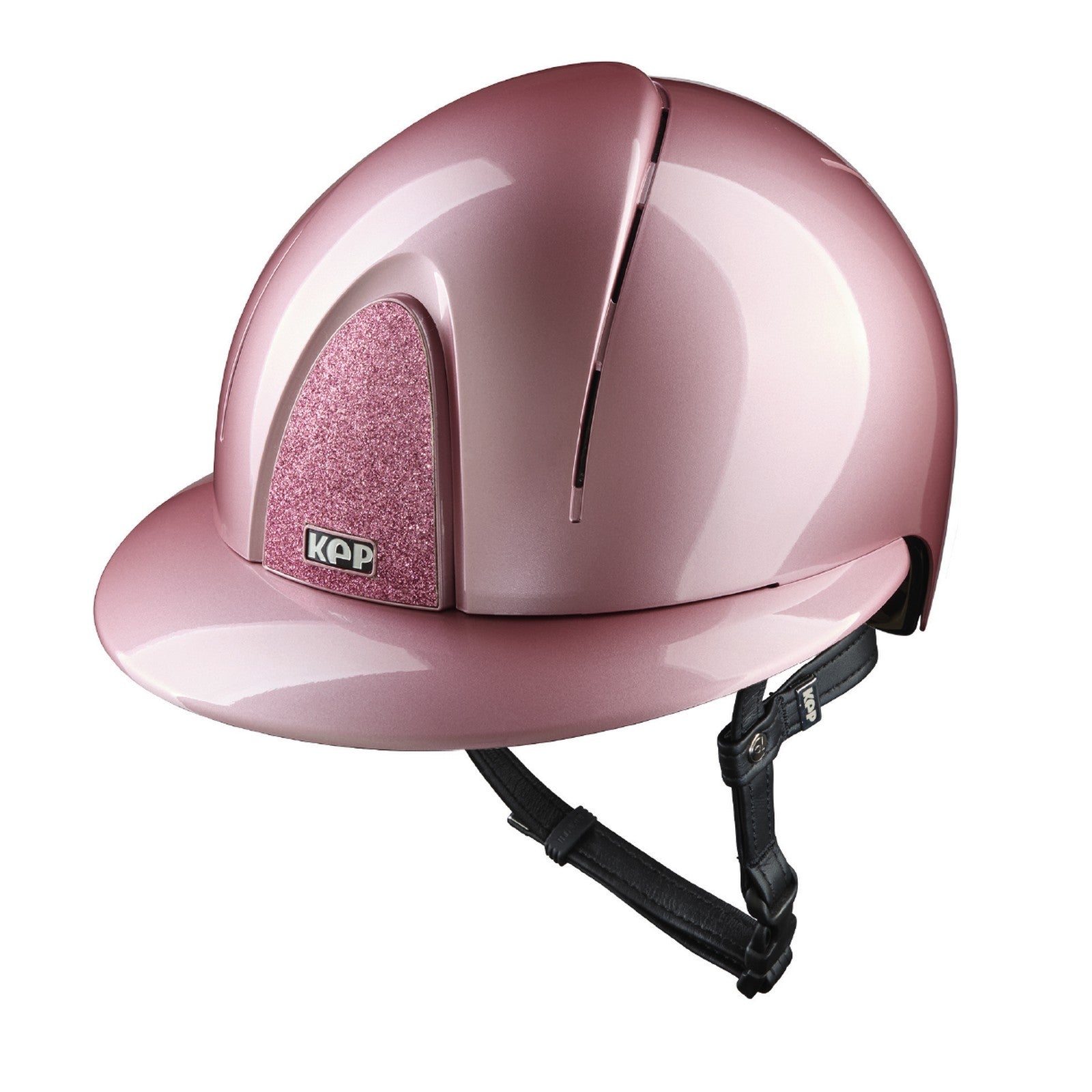 KEP Italia Smart Nova Pink with Pink Glitter Star, polo visor, black chin strap