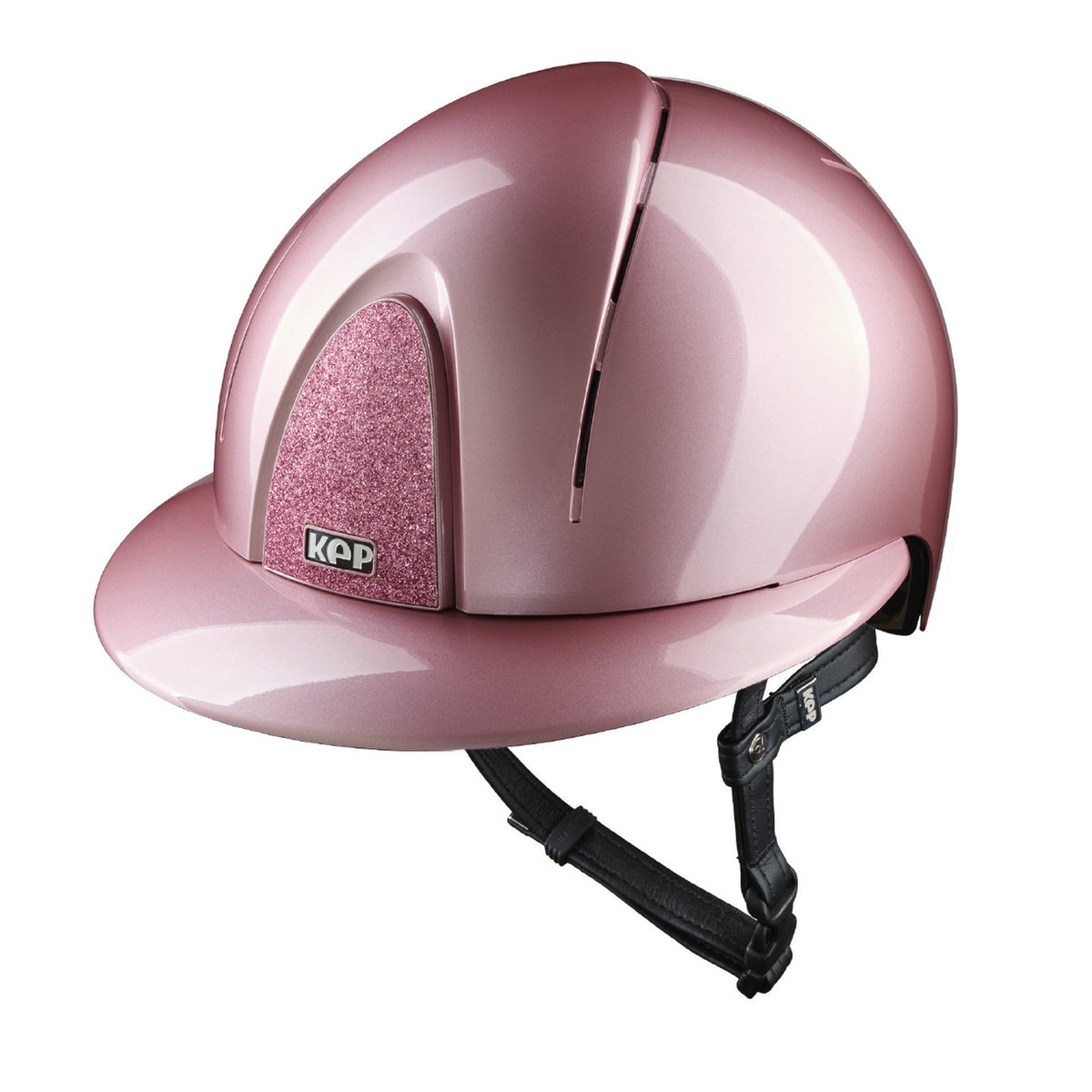 KEP Italia Smart Nova Pink with Pink Glitter Star, polo visor, black chin strap
