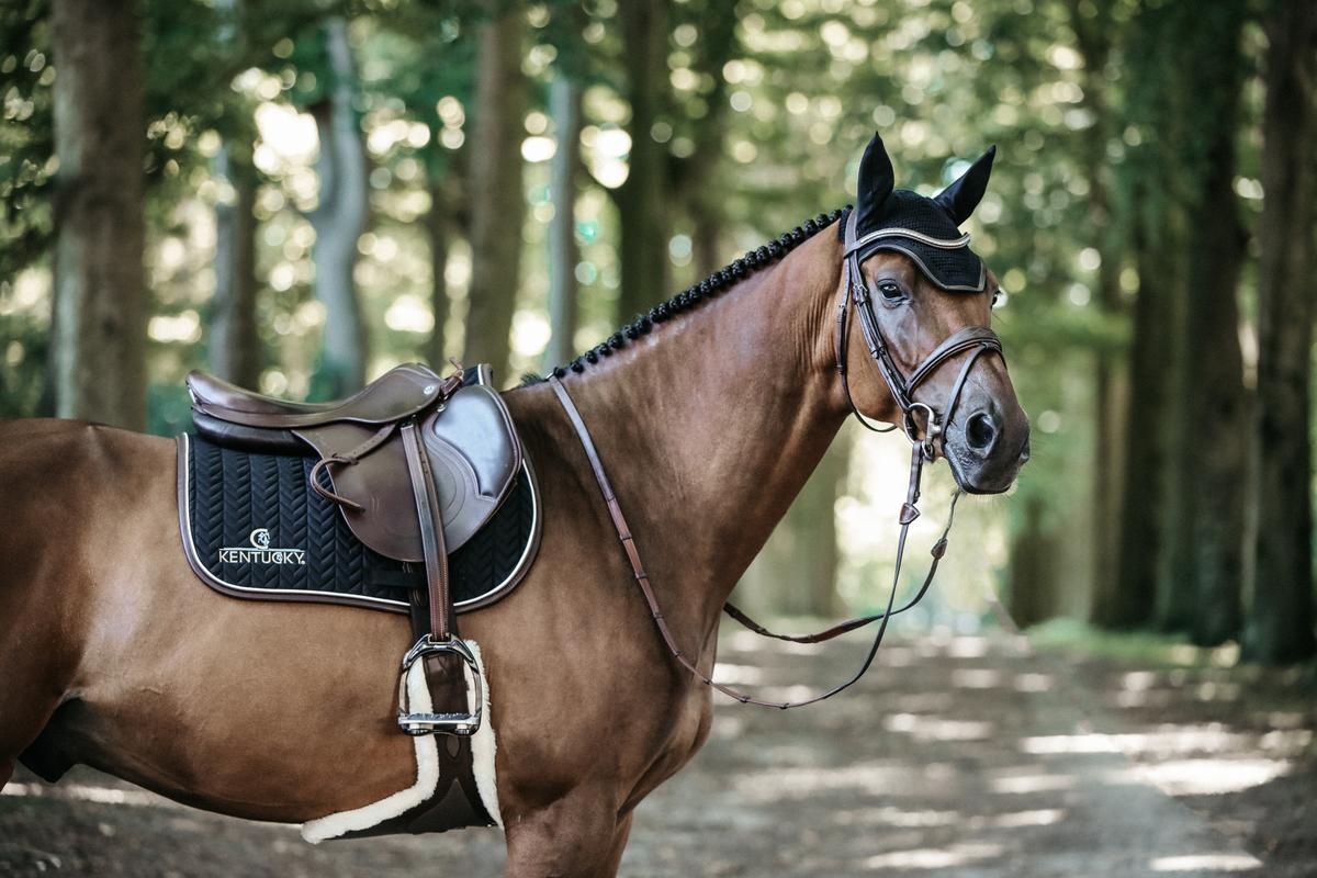 Kentucky Horsewear Saddle Pad Leather Fishbone Jumping