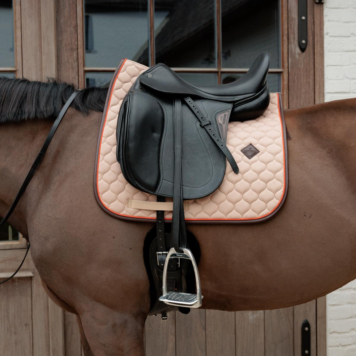 Kentucky Horsewear Saddle Pad Onion Quilt Neon Leather Dressage