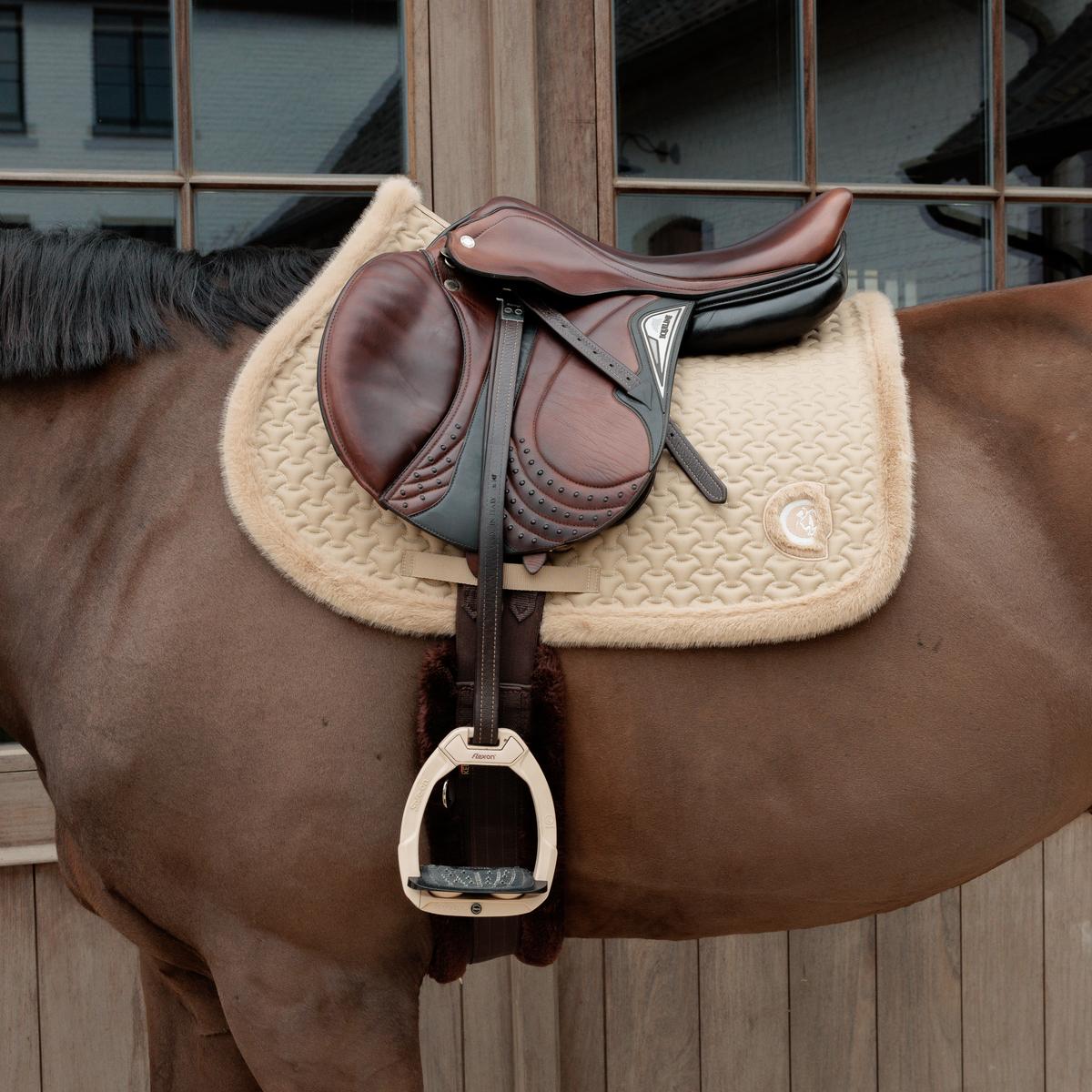 Kentucky Horsewear Saddle Pad Fake Fur Plaited Quilt Jumping