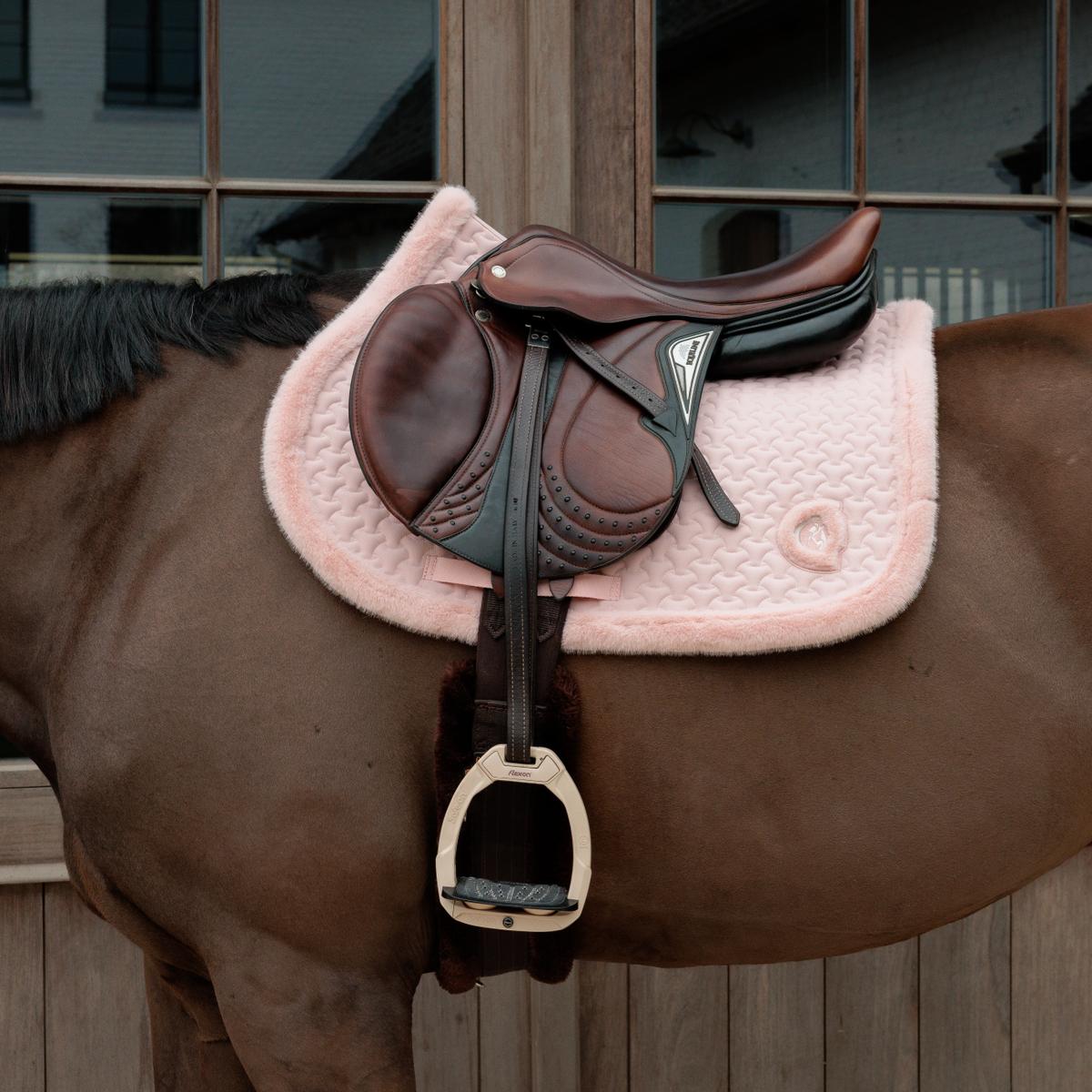 Kentucky Horsewear Saddle Pad Fake Fur Plaited Quilt Jumping