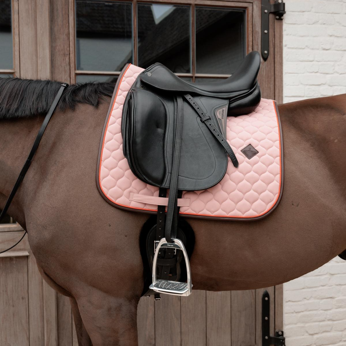 Kentucky Horsewear Saddle Pad Onion Quilt Neon Leather Dressage