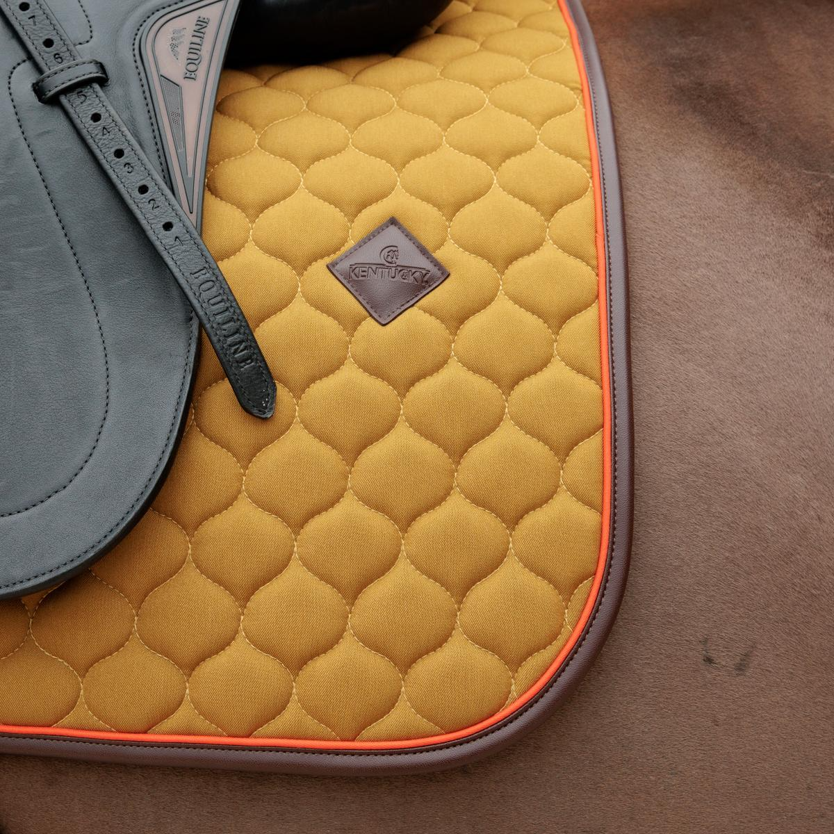 Kentucky Horsewear Saddle Pad Onion Quilt Neon Leather Dressage