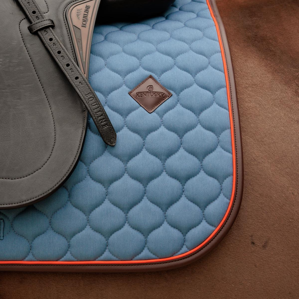 Kentucky Horsewear Saddle Pad Onion Quilt Neon Leather Dressage