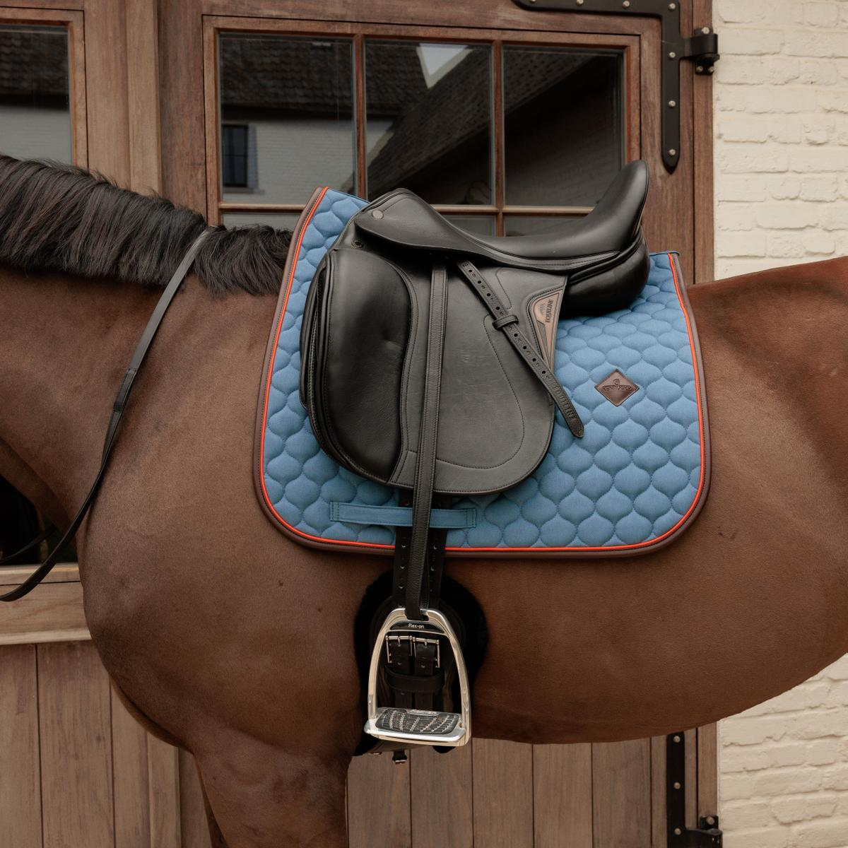 Kentucky Horsewear Saddle Pad Onion Quilt Neon Leather Dressage
