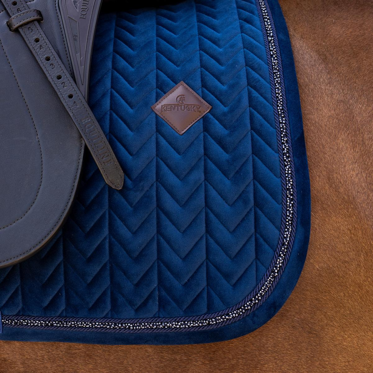 Kentucky Horsewear Saddle Pad Velvet Mini Pearls Dressage