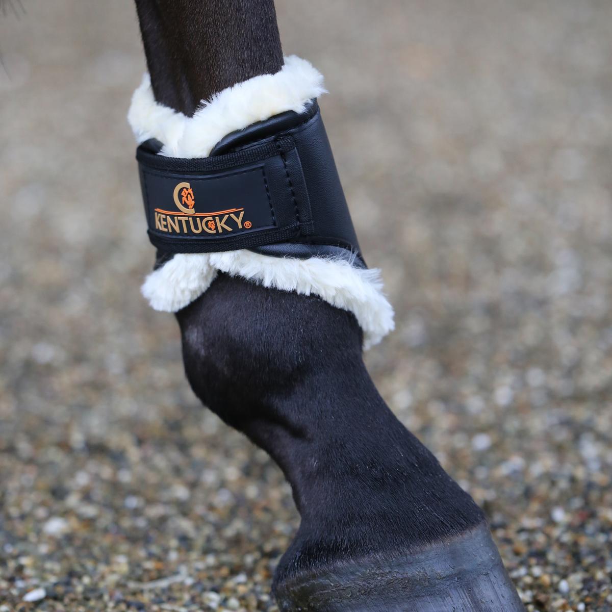 Kentucky Horsewear Brushing Boots Leather Hind Short