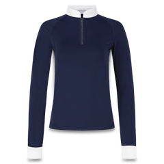 Kentucky Horsewear Show Shirt Women Classic with Glitter Zipper Long Sleeve