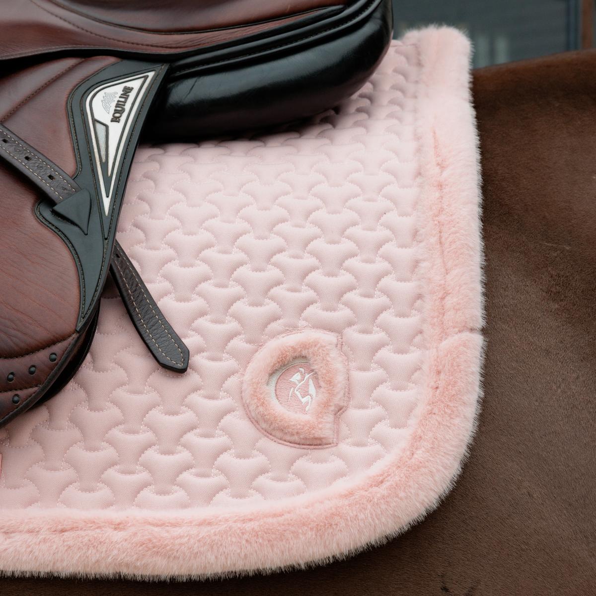 Kentucky Horsewear Saddle Pad Fake Fur Plaited Quilt Jumping
