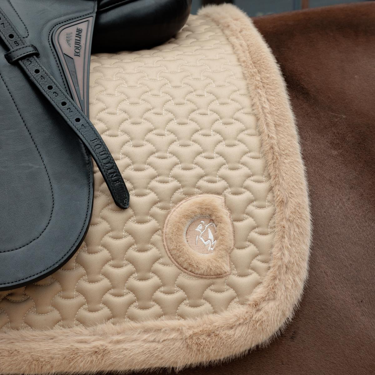Kentucky Horsewear Saddle Pad Fake Fur Plaited Quilt Dressage