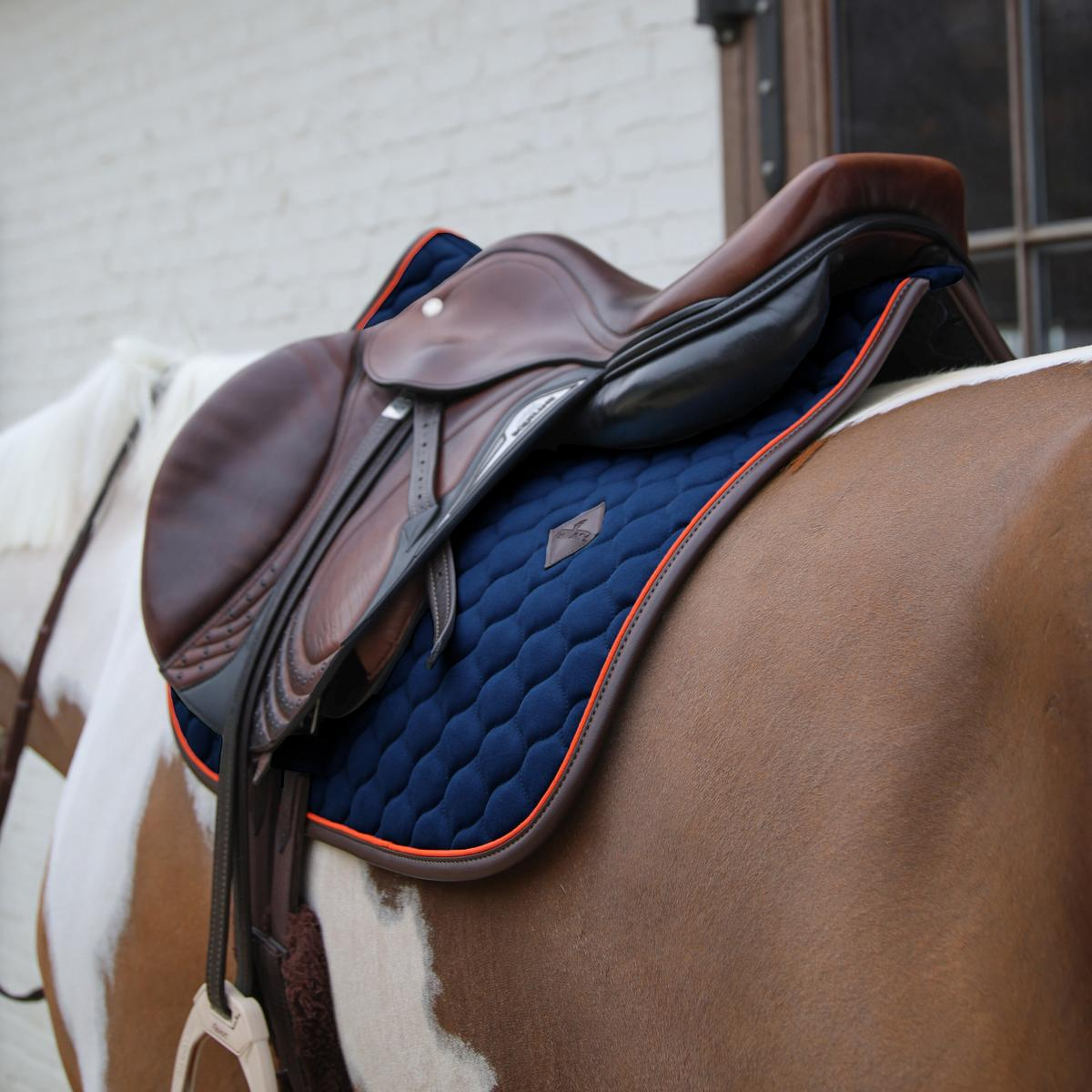 Kentucky Horsewear Saddle Pad Onion Quilt Neon Leather Jumping