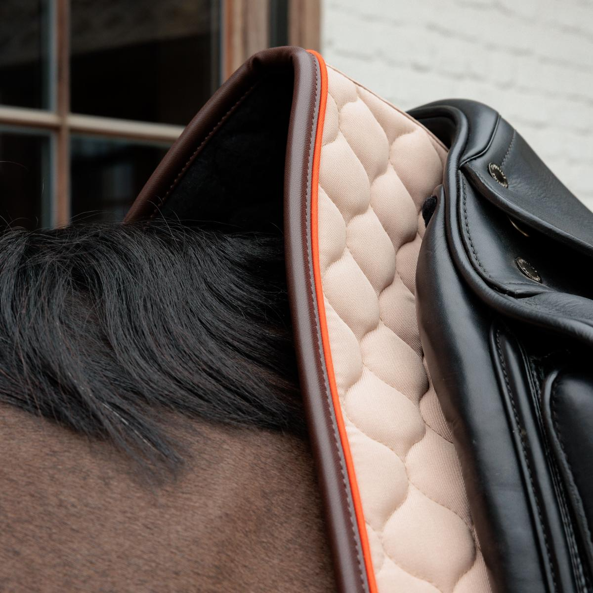 Kentucky Horsewear Saddle Pad Onion Quilt Neon Leather Dressage