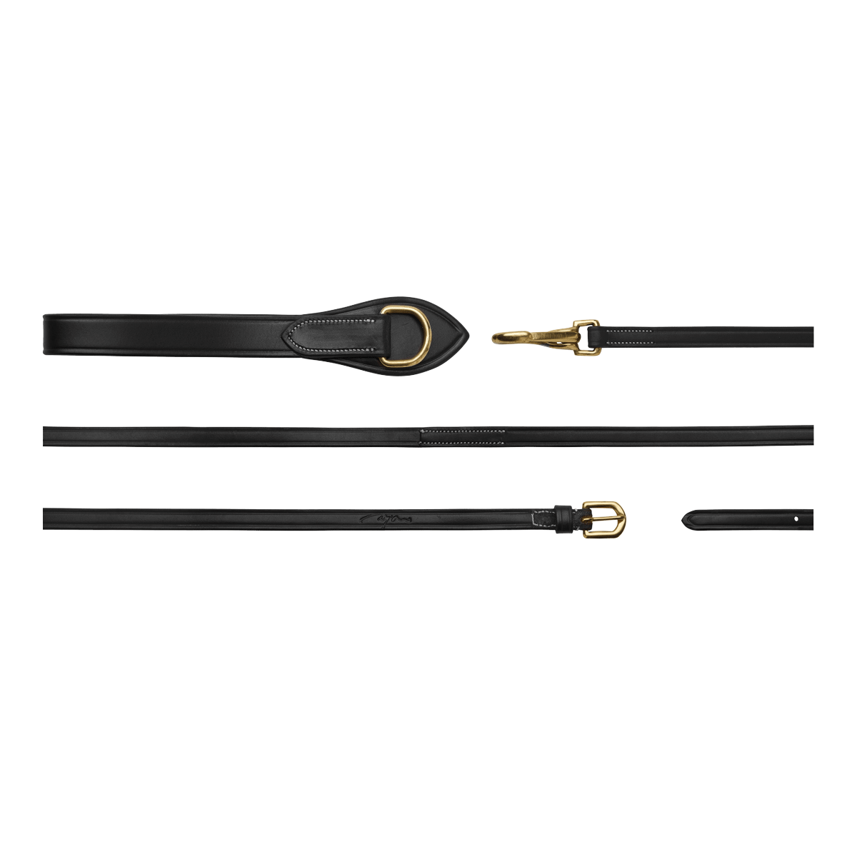 Dy'on D Collection Full Leather Draw Reins 1/2"