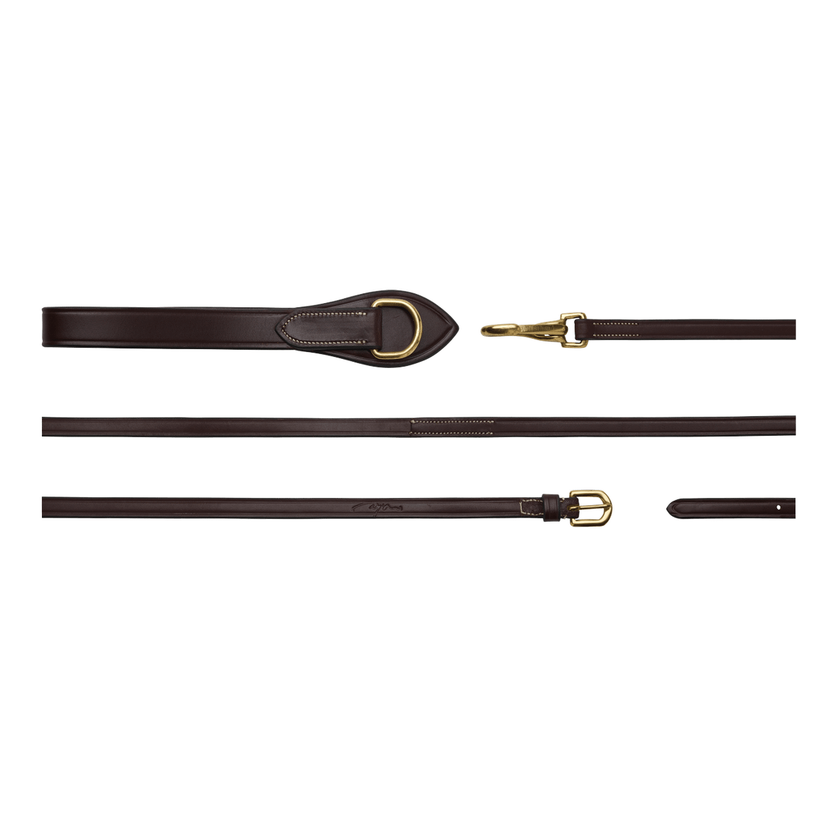 Dy'on D Collection Full Leather Draw Reins 1/2"
