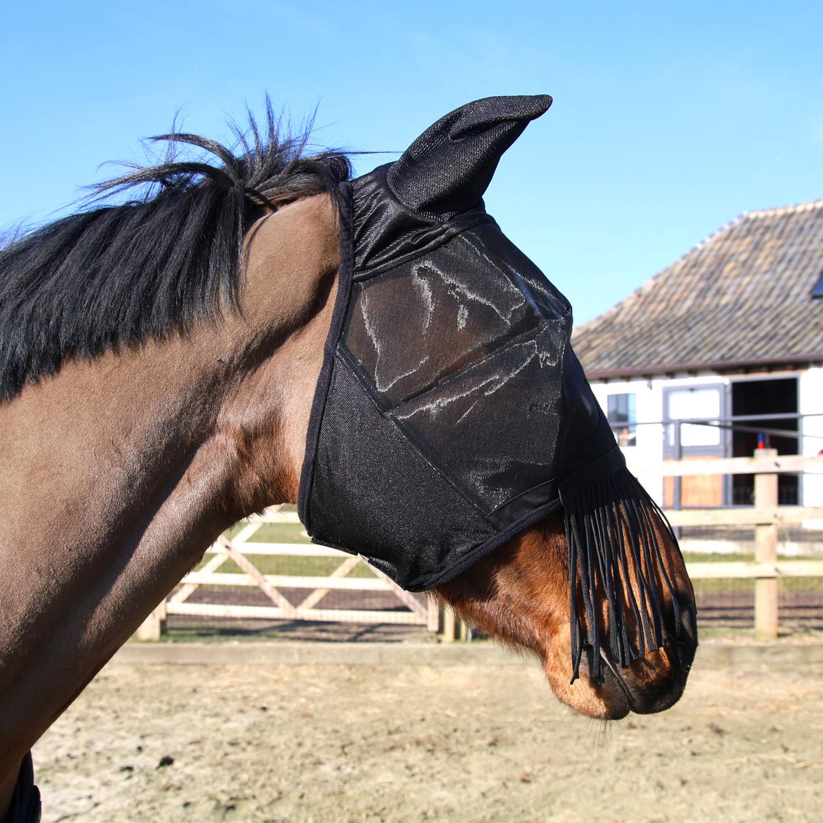 Kentucky Horsewear Fly mask classic with ears & nose tassels
