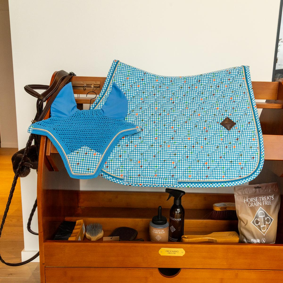 Kentucky Horsewear Saddle Pad Velvet Pied-de-Poule Show Jumping