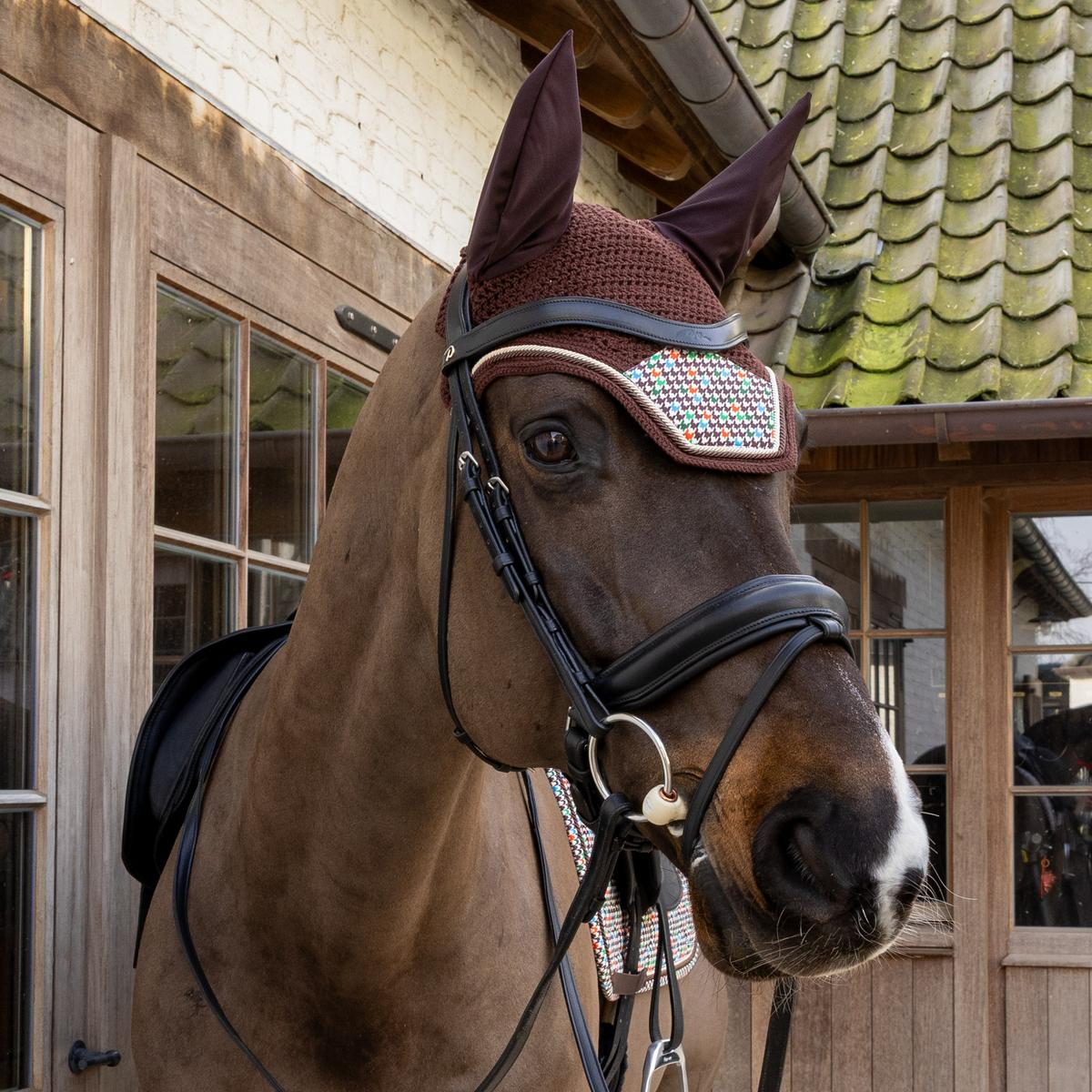 Kentucky Horsewear Fly Veil Wellington Velvet Pied-de-Poule