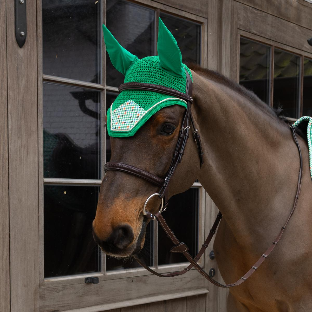 Kentucky Horsewear Fly Veil Wellington Velvet Pied-de-Poule