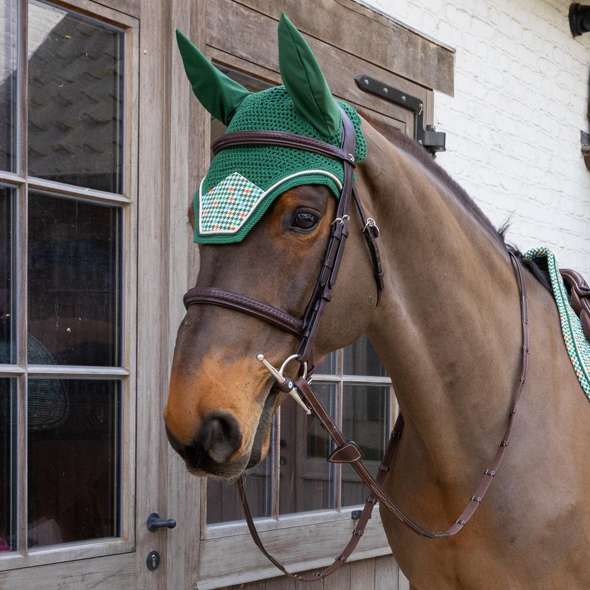 Kentucky Horsewear Fly Veil Wellington Velvet Pied-de-Poule