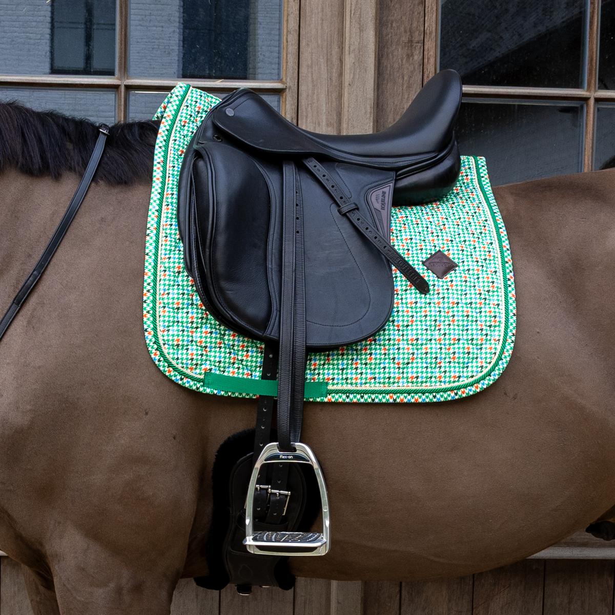 Kentucky Horsewear Saddle Pad Velvet Pied-De-Poule Dressage