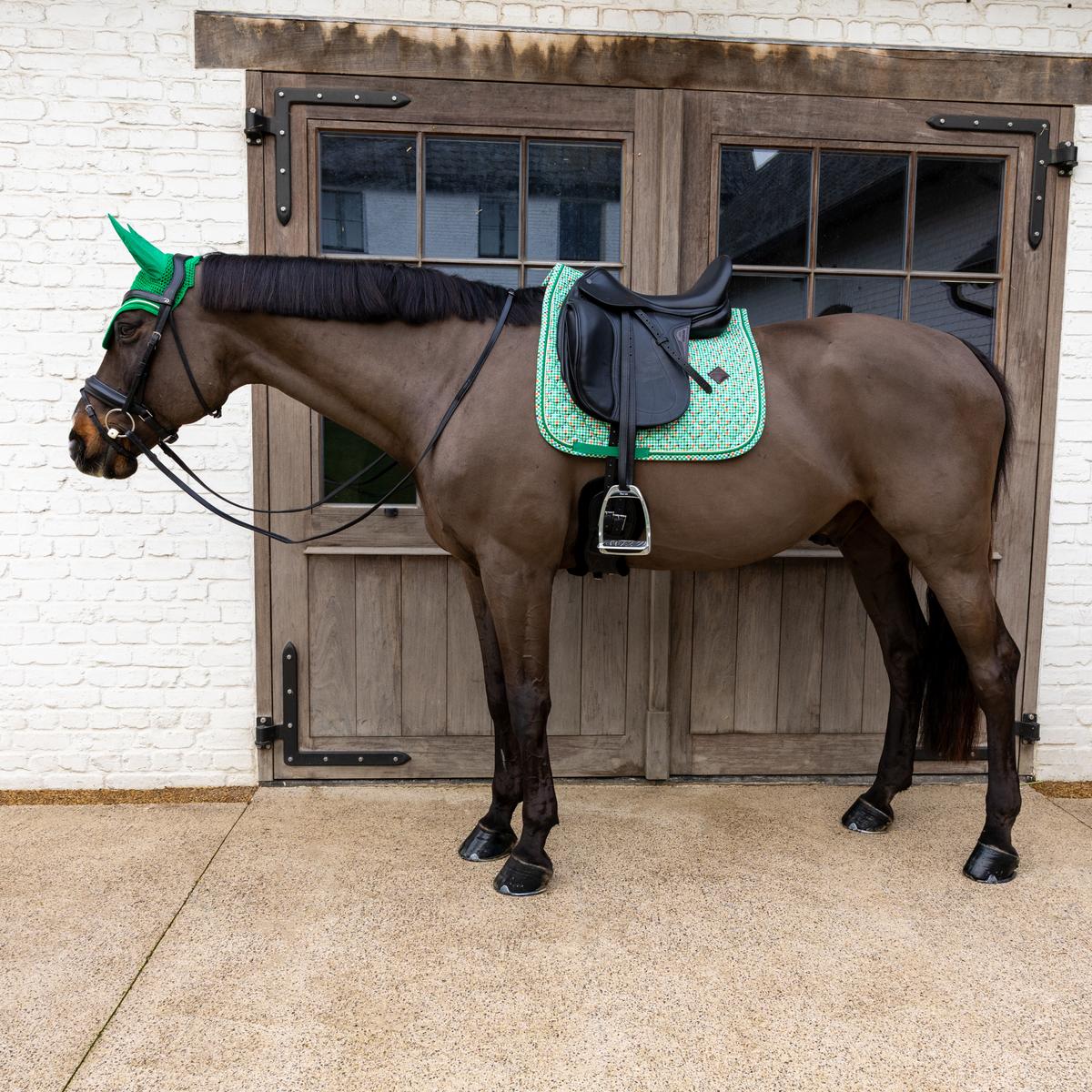 Kentucky Horsewear Saddle Pad Velvet Pied-De-Poule Dressage