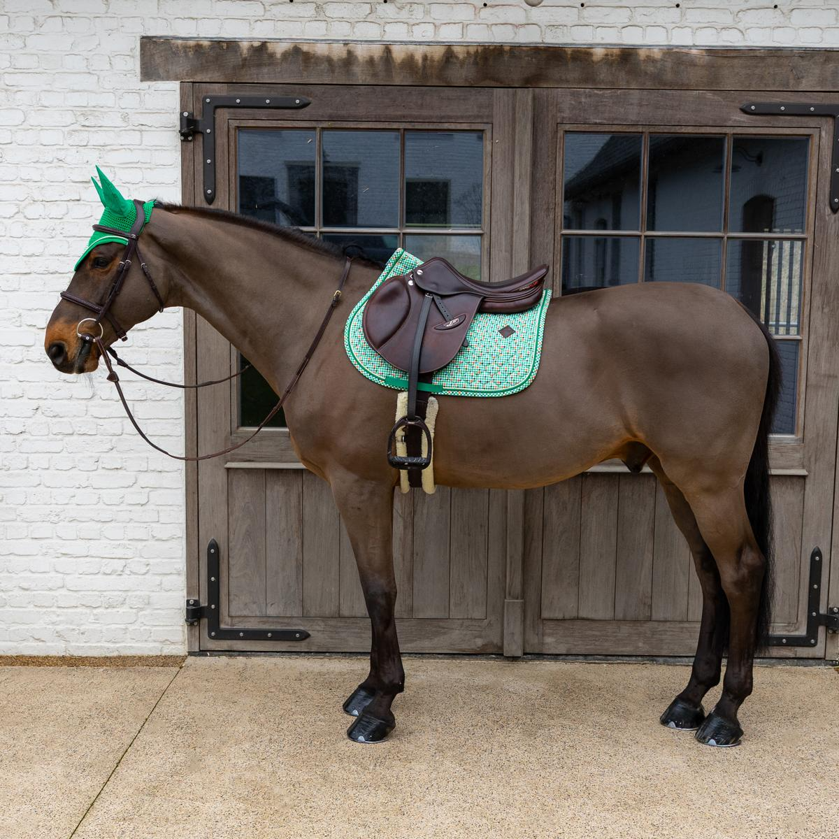 Kentucky Horsewear Saddle Pad Velvet Pied-de-Poule Show Jumping