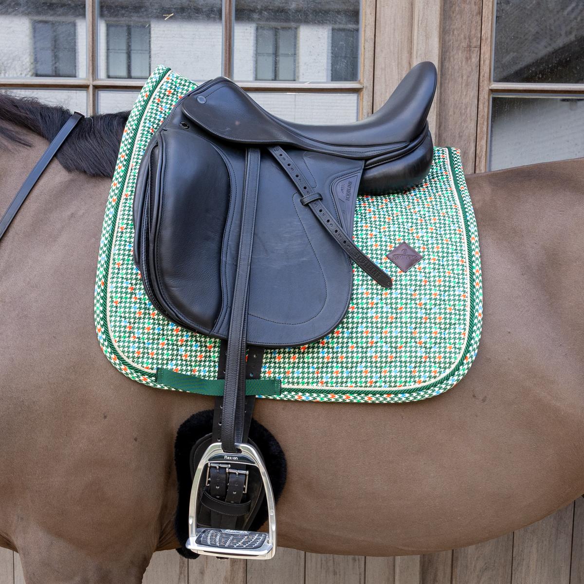 Kentucky Horsewear Saddle Pad Velvet Pied-De-Poule Dressage