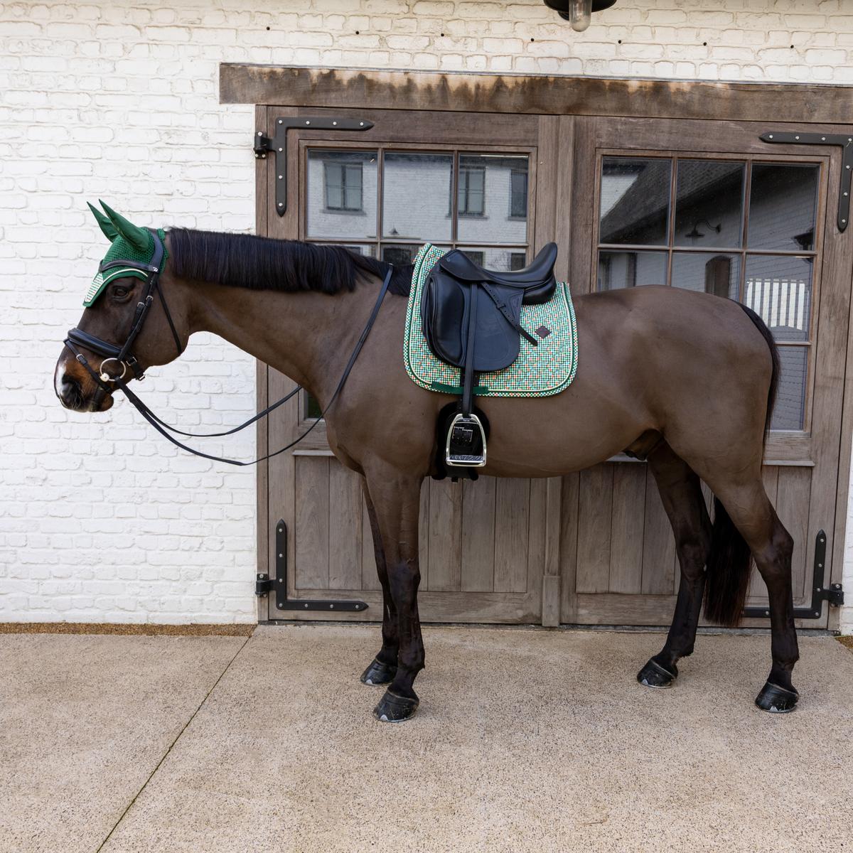 Kentucky Horsewear Saddle Pad Velvet Pied-De-Poule Dressage