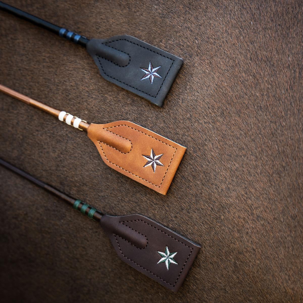Kentucky Horsewear Jumping Whip Guidance Leather Grip