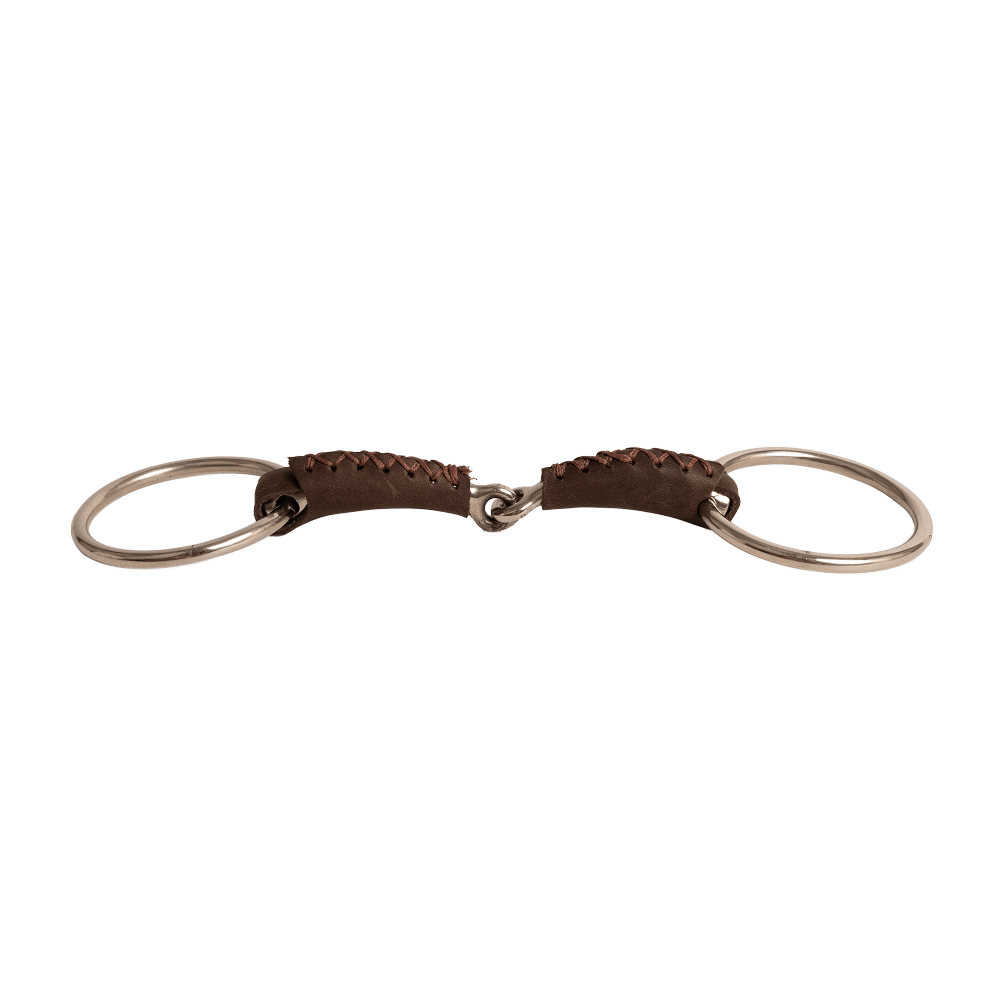 Velari Leather Snaffle Single Jointed Loose Ring 18mm