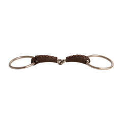 Velari Leather Snaffle Single Jointed Loose Ring 18mm