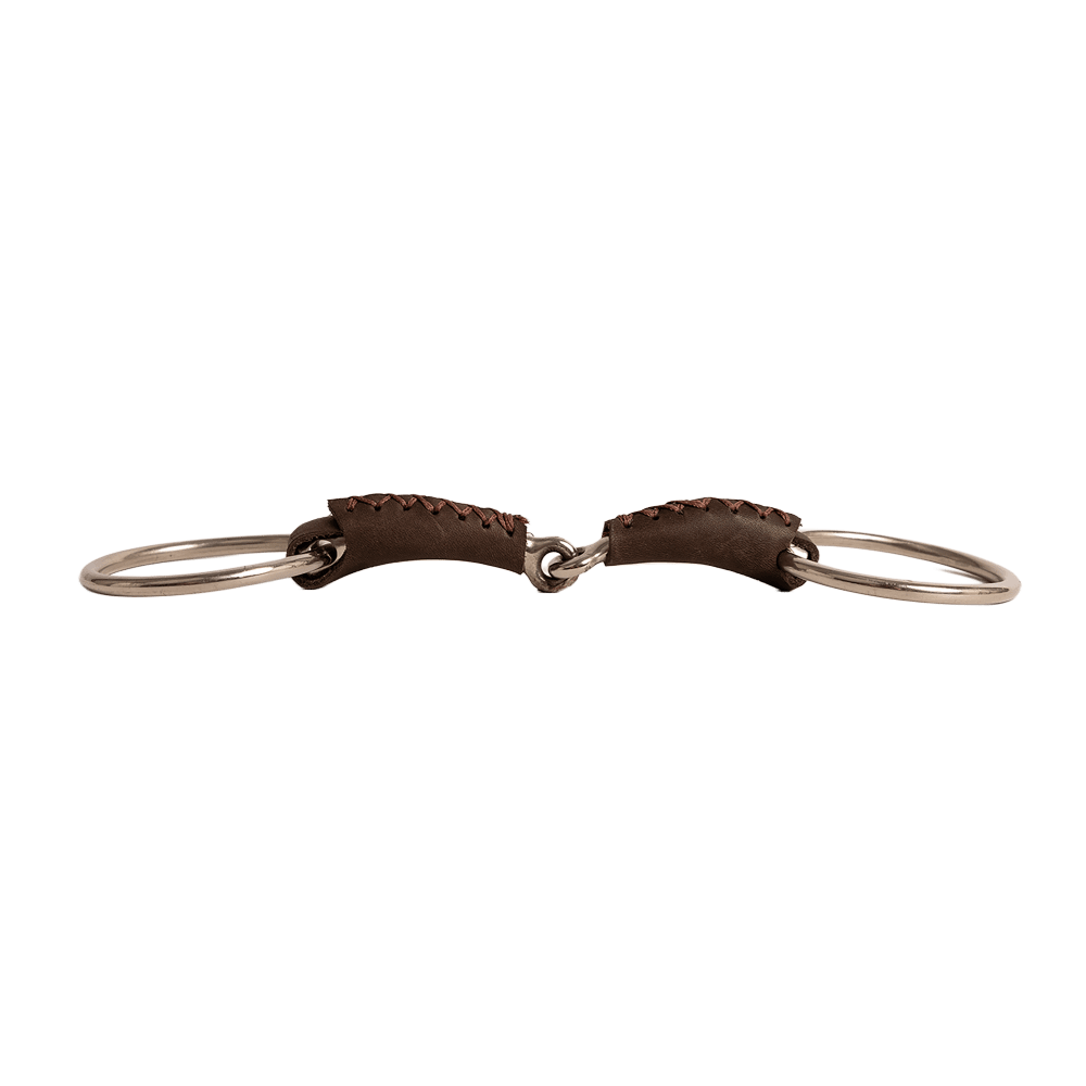 Velari Leather Snaffle Single Jointed Loose Ring 18mm