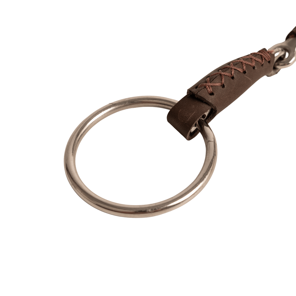 Velari Leather Snaffle Single Jointed Loose Ring 18mm