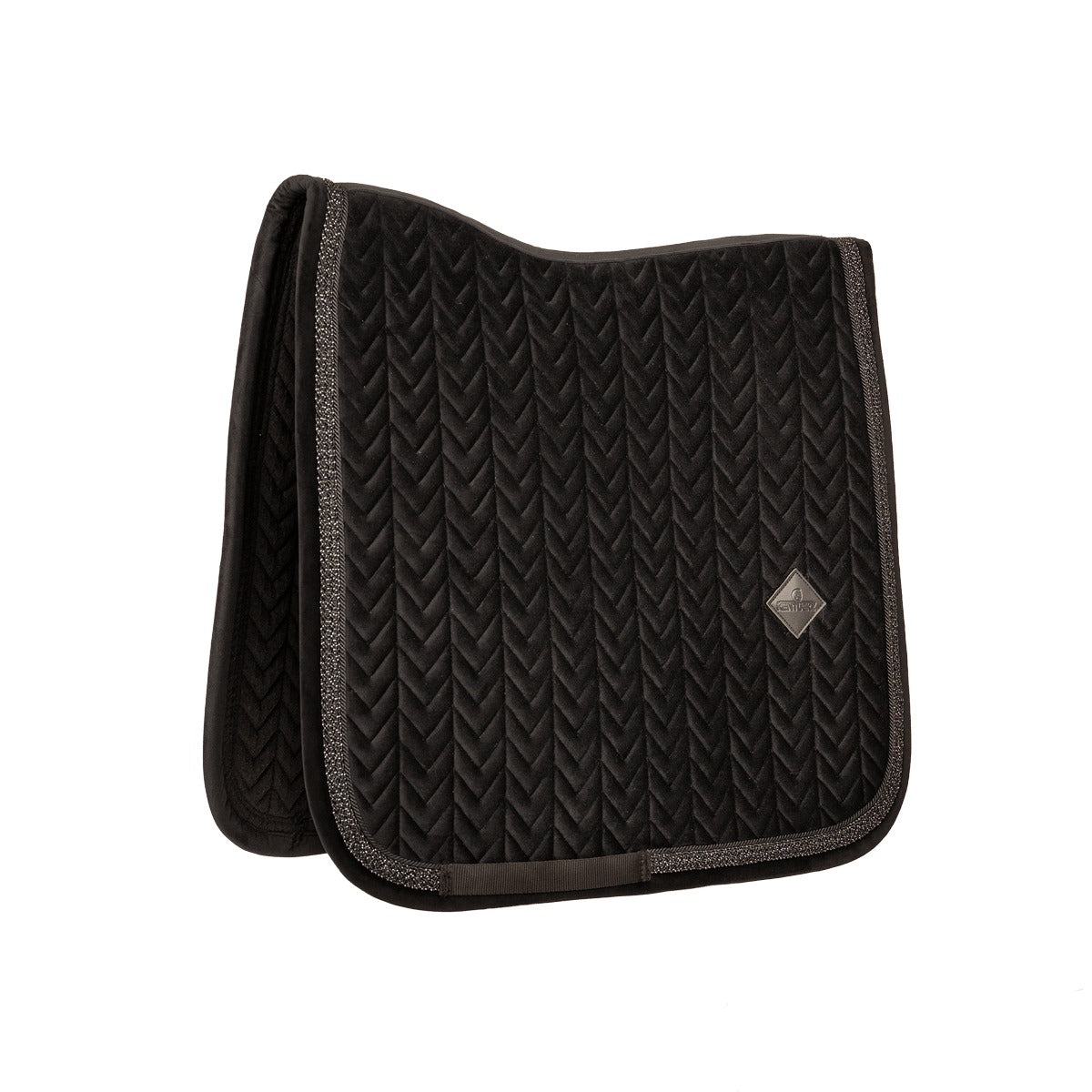 Kentucky Horsewear Saddle Pad Velvet Fishbone Plaited Glitter Rope Dressage