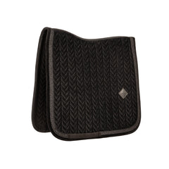 Kentucky Horsewear Saddle Pad Velvet Fishbone Plaited Glitter Rope Dressage